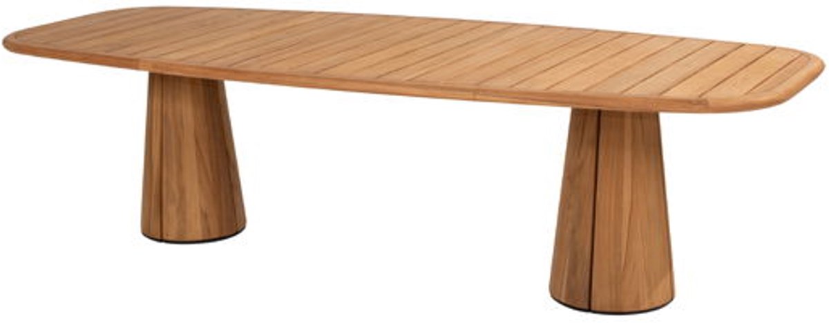 Capri barrel dining table top natural teak 280x110x75 cm - 4so