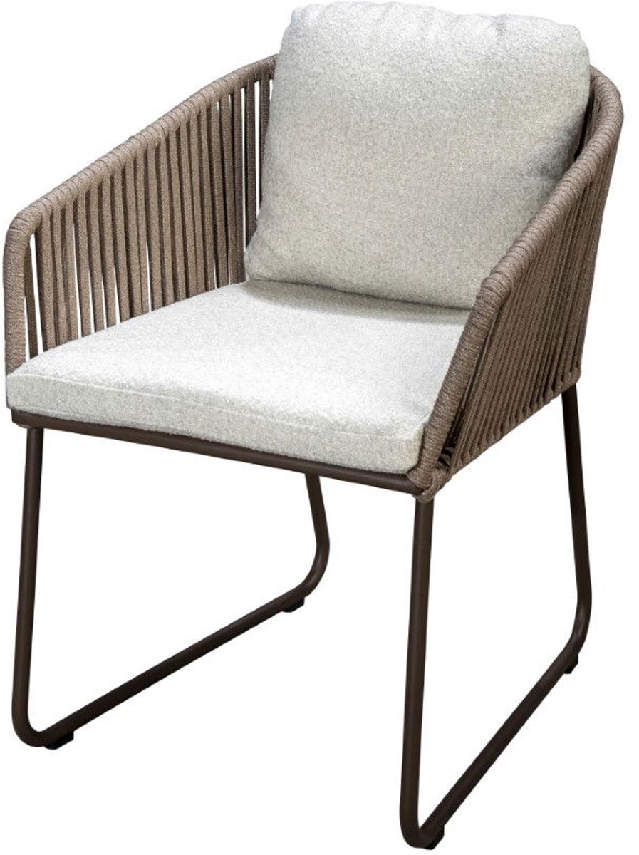 Calera dining chair aluminium bronze/belt toffee/wool white AW - Yoi