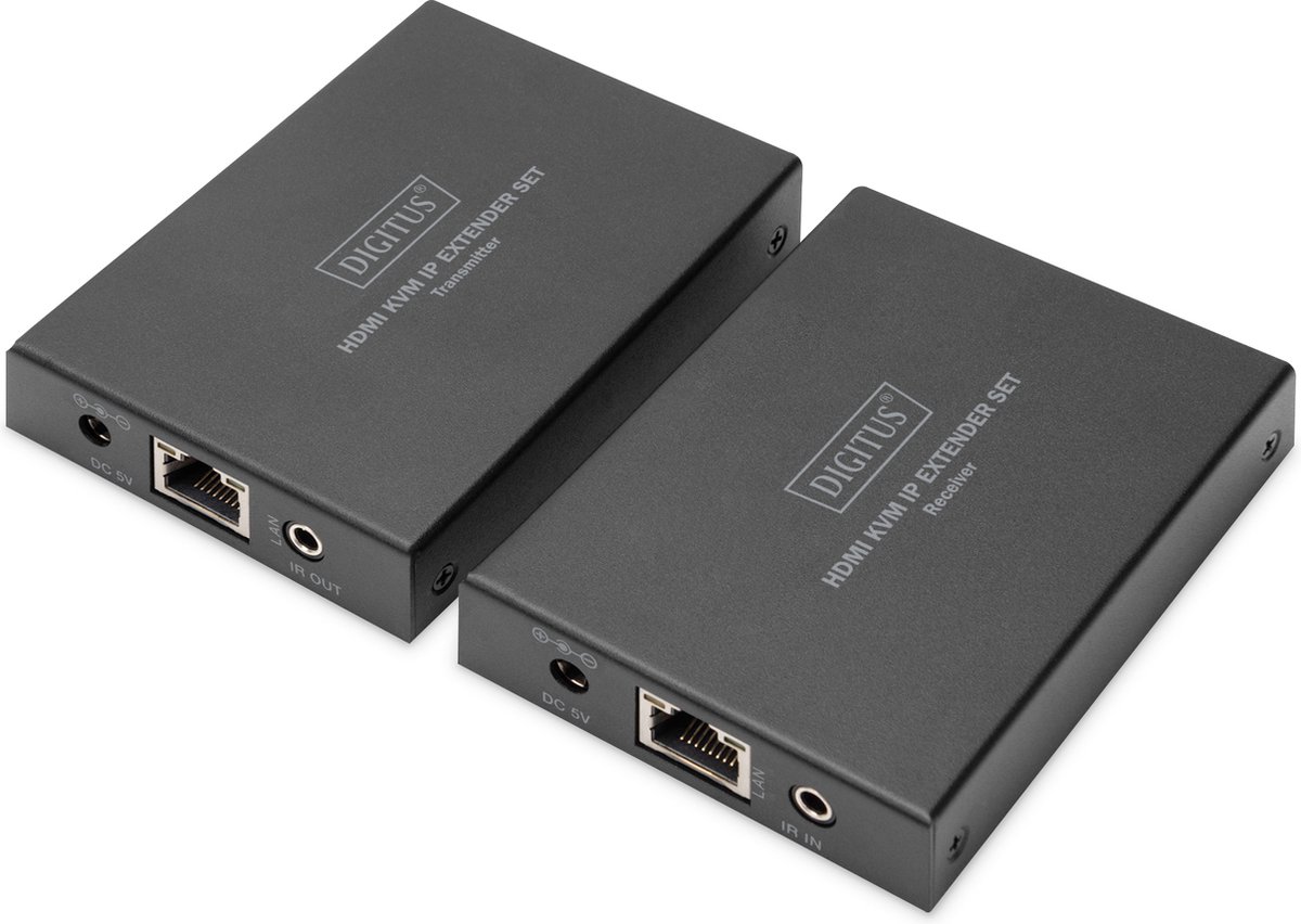 Digitus DS-55507 HDMI / RJ45 Adapter [1x HDMI-bus - 1x HDMI-bus] Zwart 4K UHD