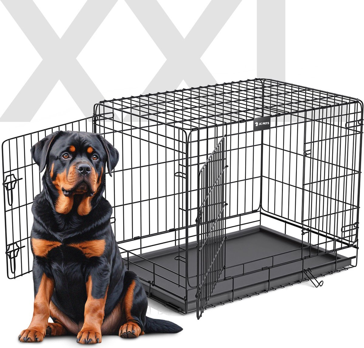 XXL Hondenbench met Kussen– Inklapbaar&Stevig– Voor Grote Honden – JC Pets
