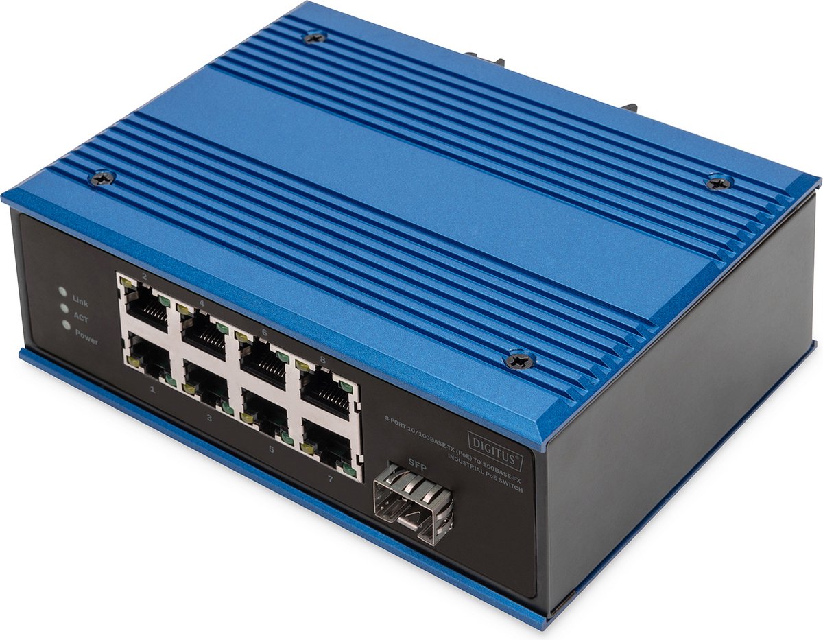 Digitus DN-651133 Industrial Ethernet Switch 8 + 1 poorten 10 / 100 MBit/s PoE-functie