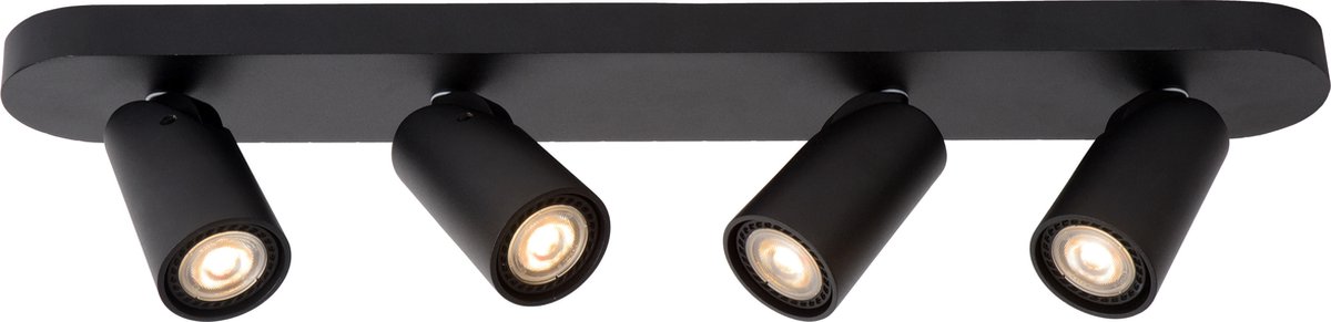 Lucide Xyrus 4 - Opbouwspot - 60 X 9 X 12,5 Cm - 4 X 5W Dimbare LED Incl. - Zwart