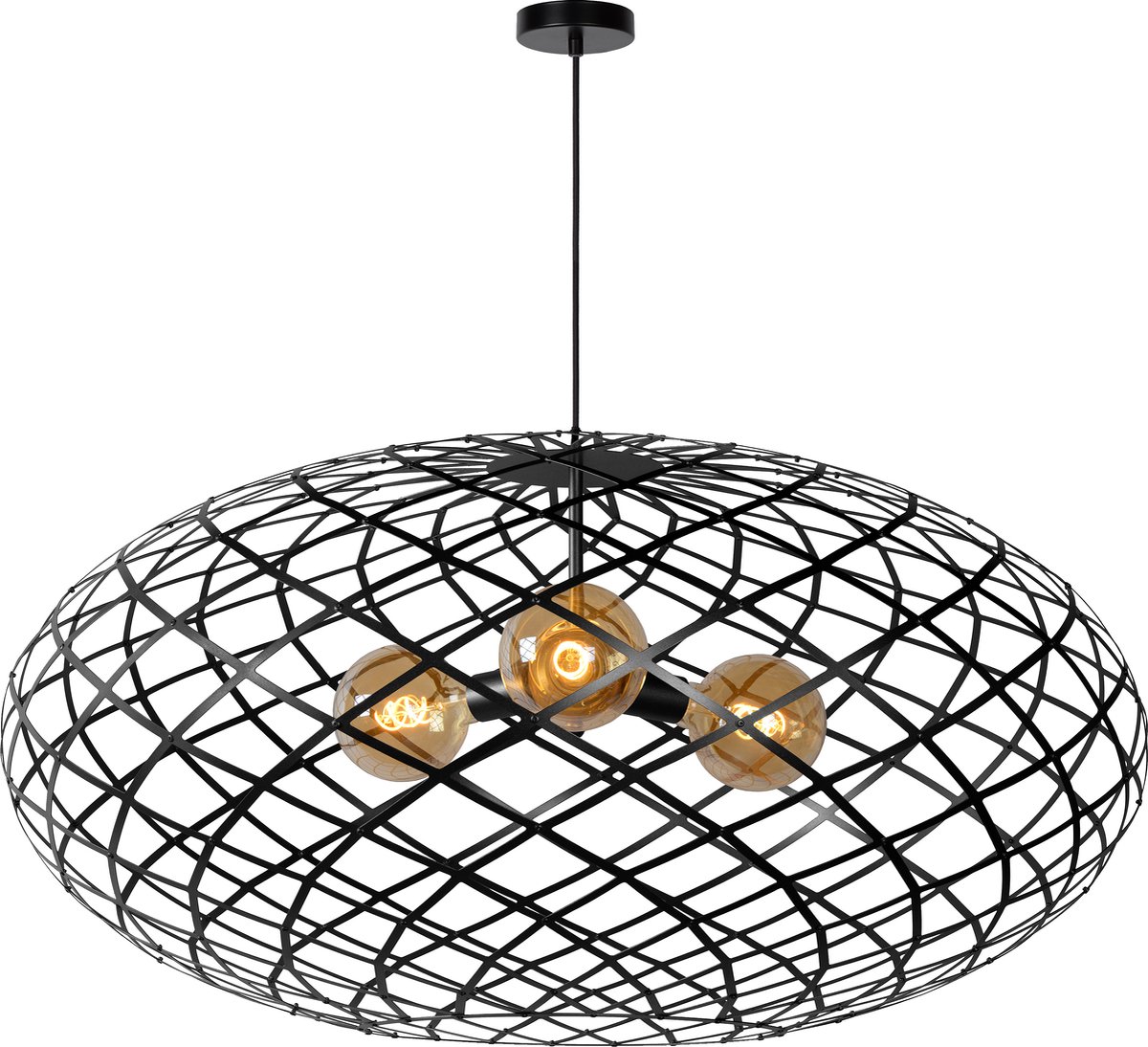 Lucide Wolfram - Hanglamp - Ø 100 X 550 Cm - Zwart
