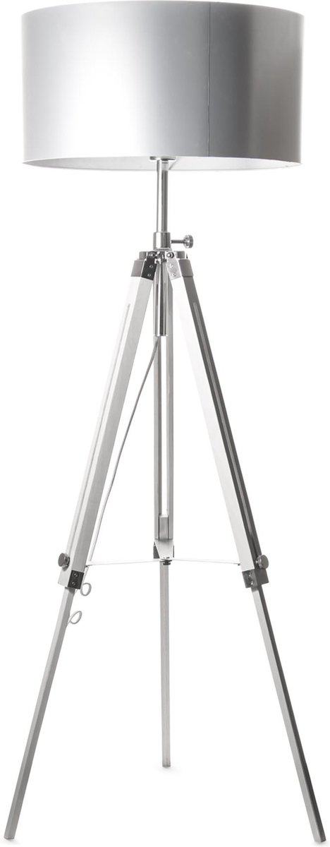 Artdelight Jewel - Staanlamp - 150 Cm - Wit En Chroom