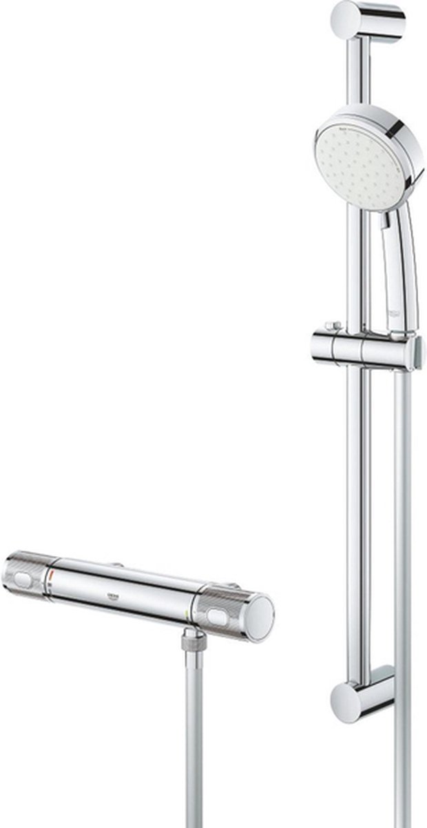 GROHE Grohtherm thermostatische opbouw douchemengkraan met glijstang en handdouche chroom