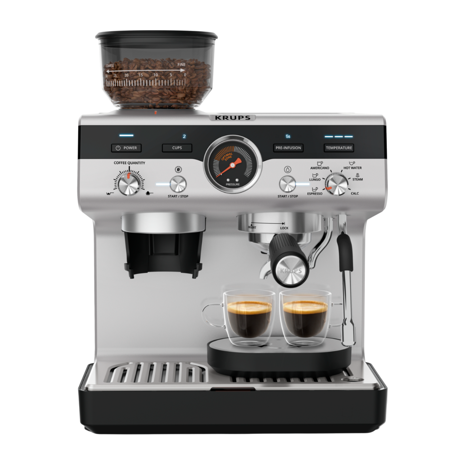 Krups Xp801t Precision Pistonmachine Aluminium