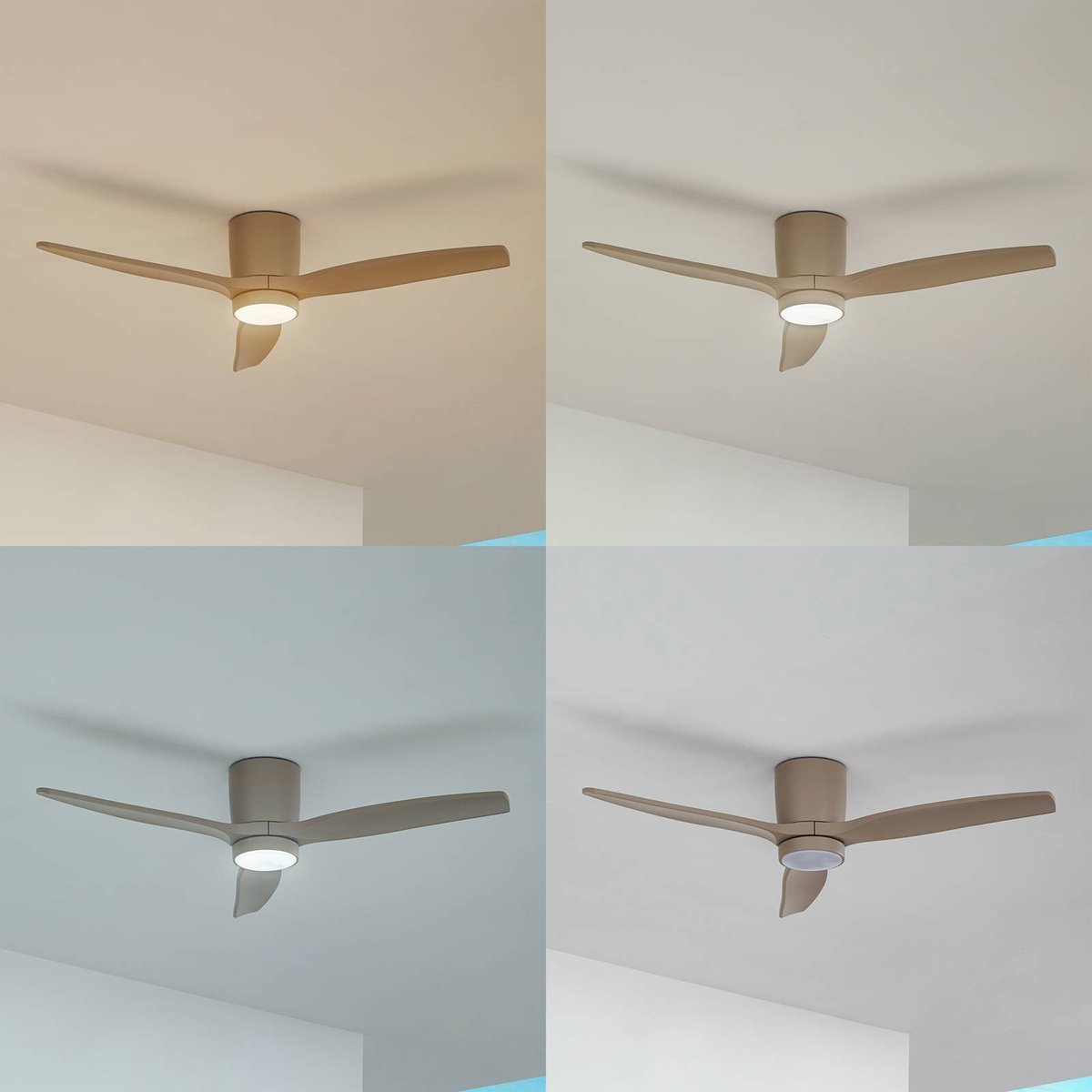 Lucande - Sorin LED Buiten Plafondventilator Beige