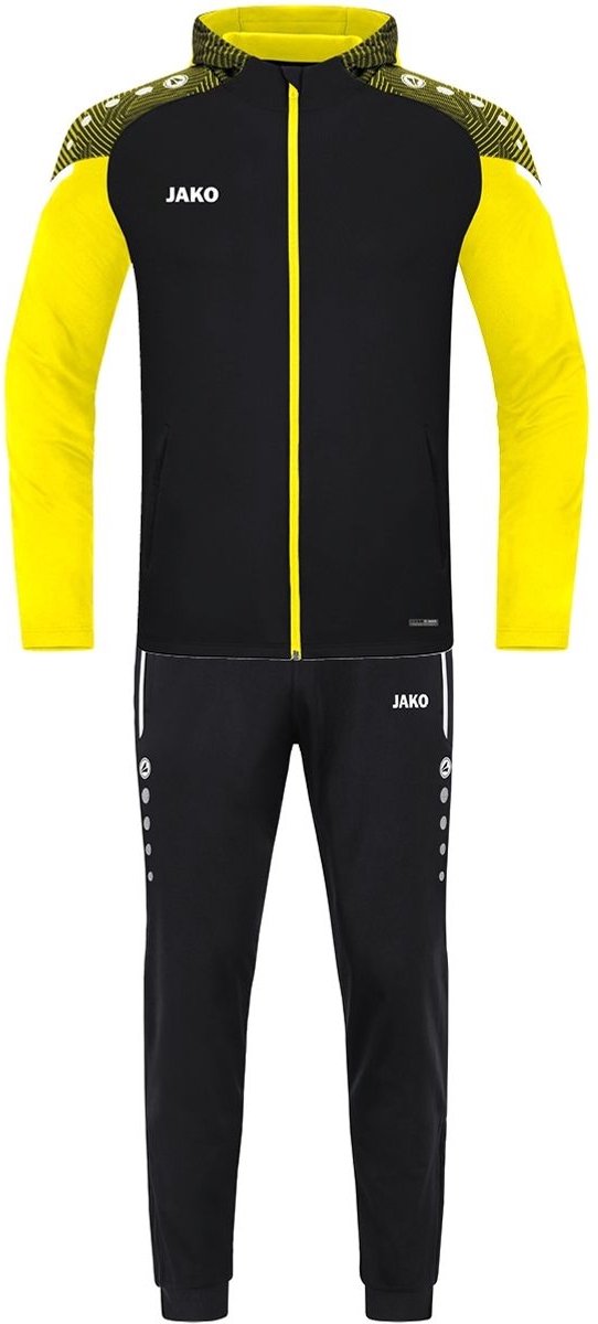 JAKO M9422K Polyesterpak Met Kap Performance Kids - Zwart/Zachtgeel - 152