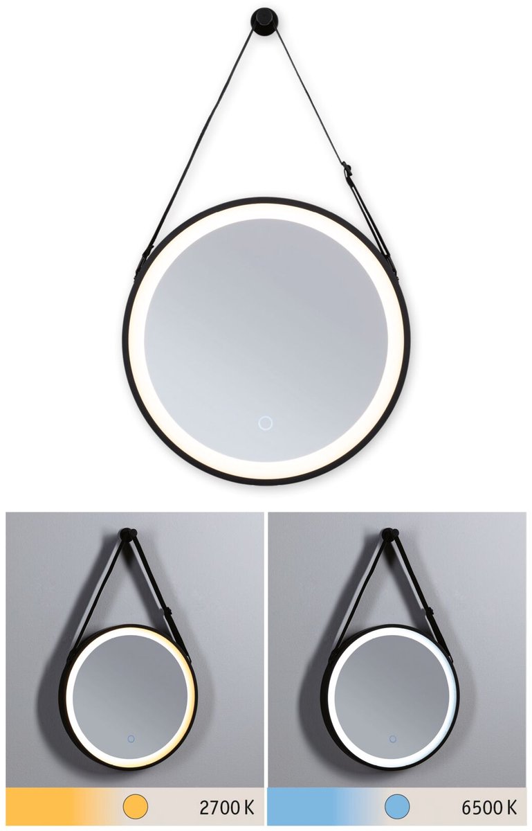 Paulmann - Miro LED Illuminated Spiegel TW IP44 Mat Zwart