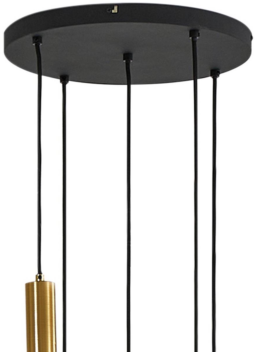 Lindby - Hildur 5 Cluster Hanglamp Rook Grijs/Geel Koper