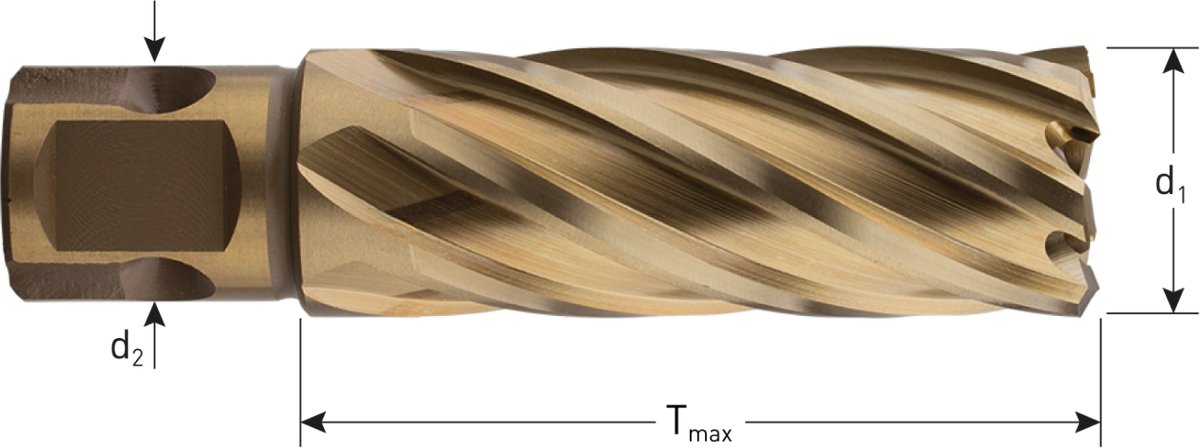 Rotec HSS-XE Kernboor GOLD-LINE, universeel 19, ø53x55 - 5375301