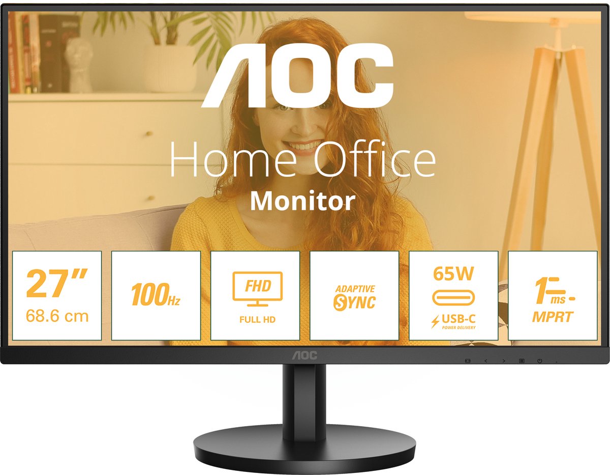 AOC 27B3CA2 LED-monitor Energielabel E (A - G) 68.6 cm (27 inch) 1920 x 1080 Pixel 16:9 4 ms HDMI IPS LED