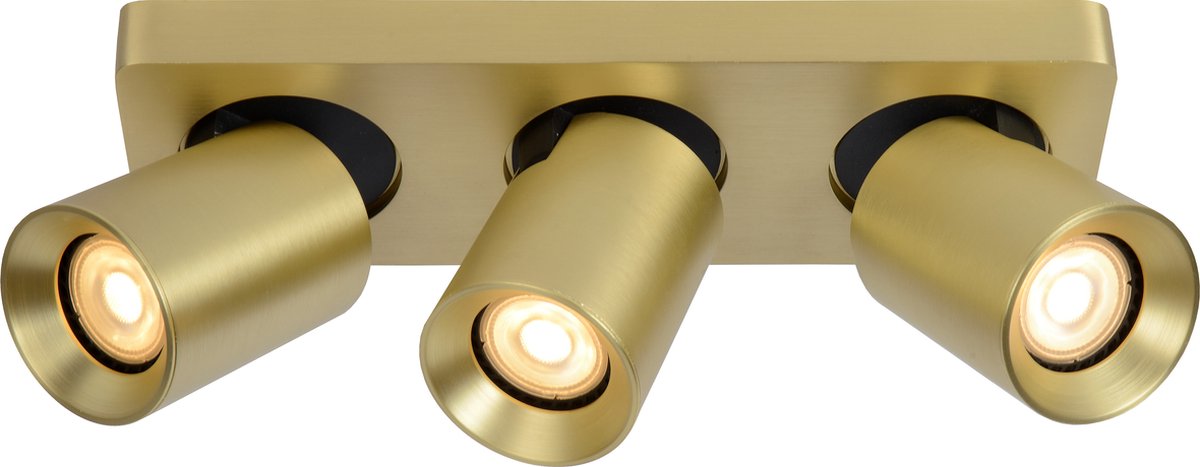Lucide Nigel - Opbouwspot - 30 X 10 X 11,5 Cm - 3 X 5W Dimbare LED Incl. - Dim To Warm - Goud
