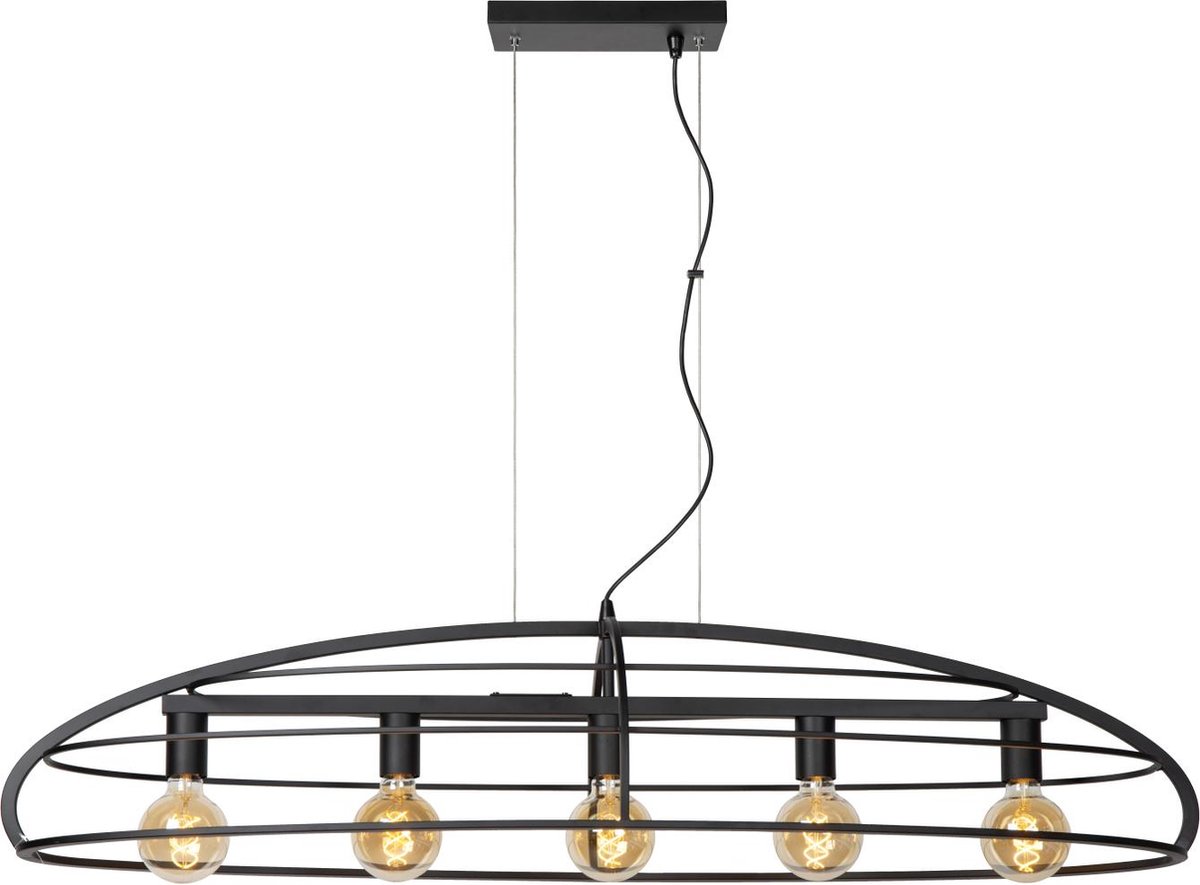 Lucide Dikra - Hanglamp - 125 X 40,5 X 175,5 Cm - Zwart