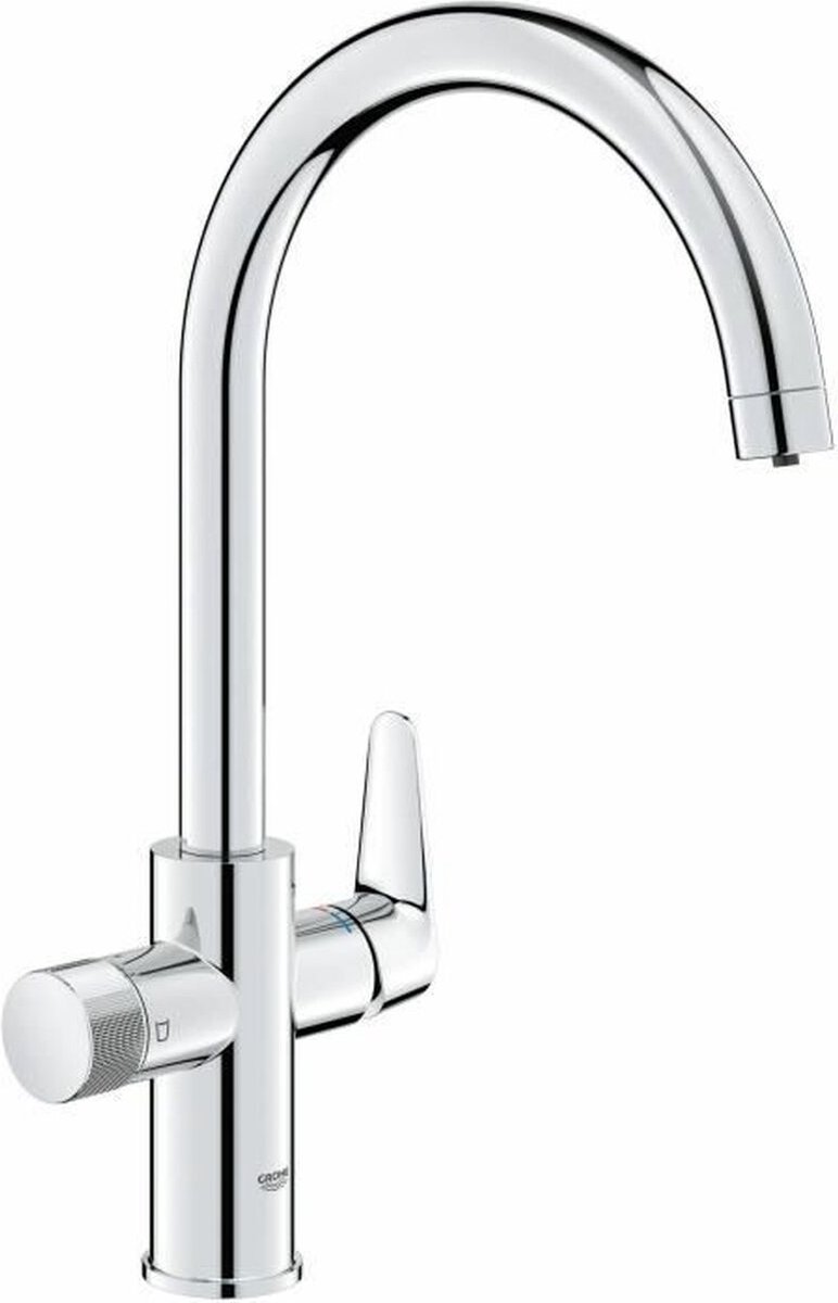 Keukenfilterkraan - Chroom - Waterfiltratie - Hoge C-vormige uitloop - 150° draaibaar - GROHE Blu...