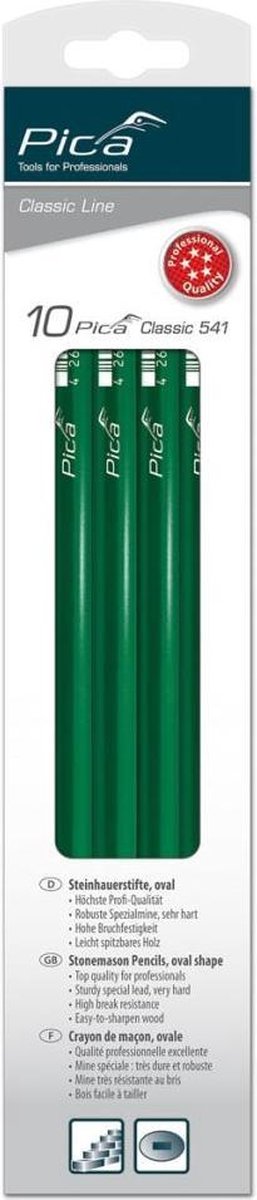 Pica Steenhouwerspotlood | lengte 30 cm | 10H | niet geslepen | 100 stuks - 541/30-100 541/30-100