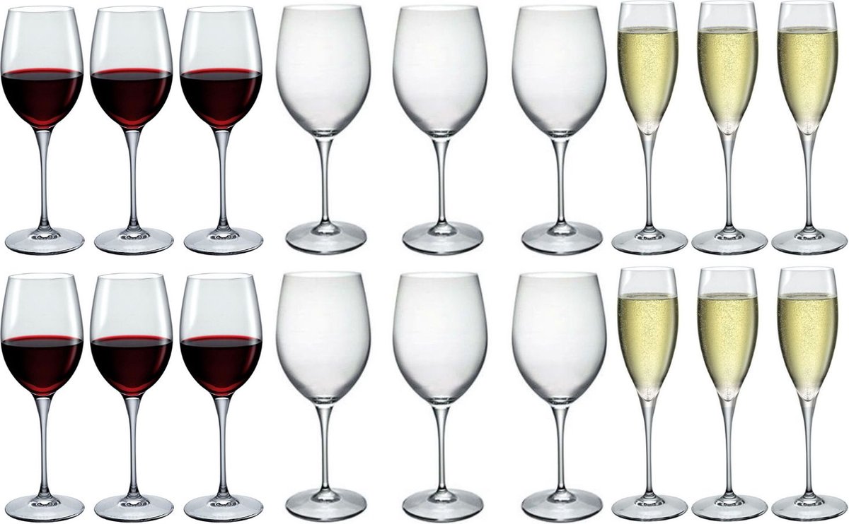 Bormioli Rocco Wijnglazenset Premium (Wijnglazen & Champagneglazen) - 18 delige set