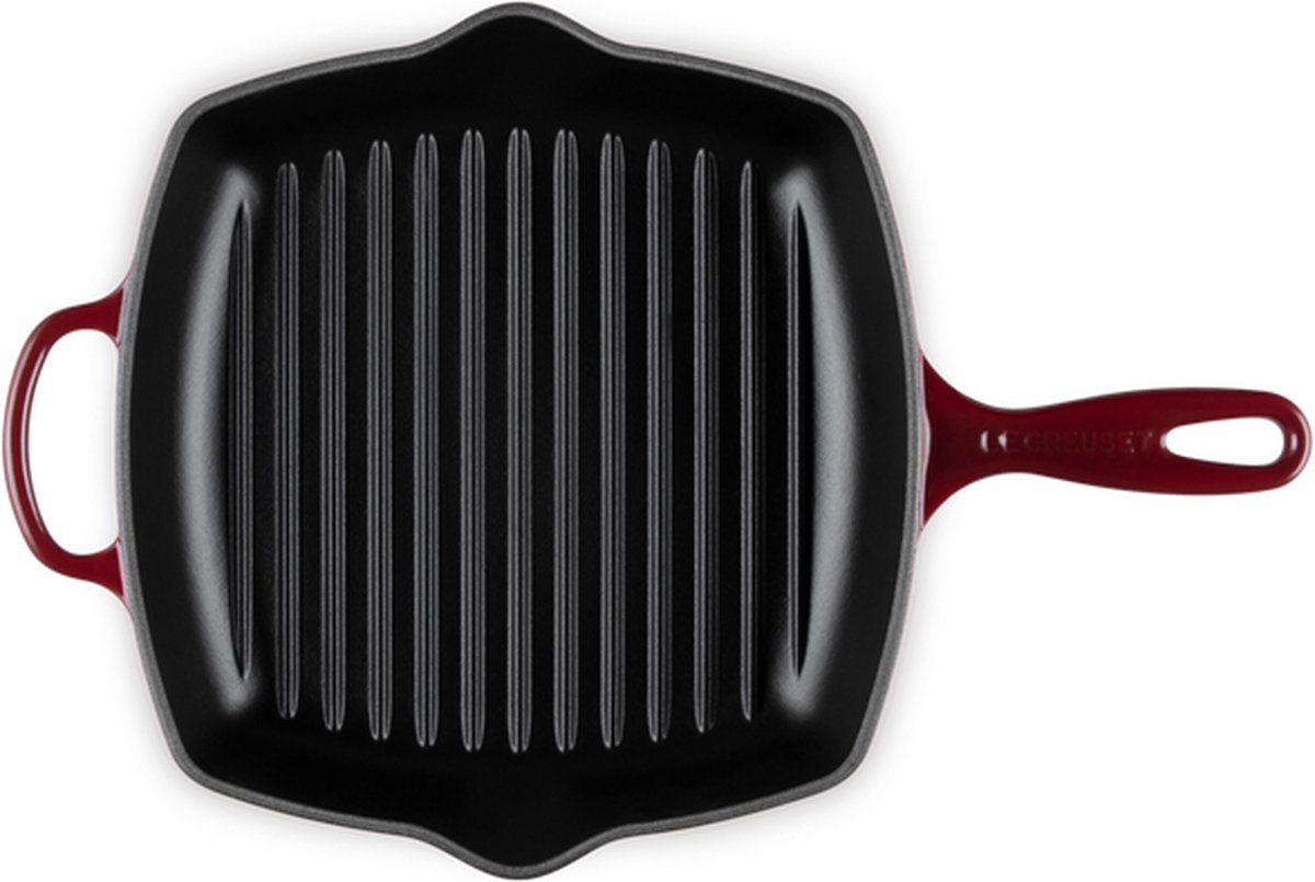 Le Creuset Grillpan Signature - Garnet - 26 x 26 cm - geëmailleerde anti-aanbaklaag