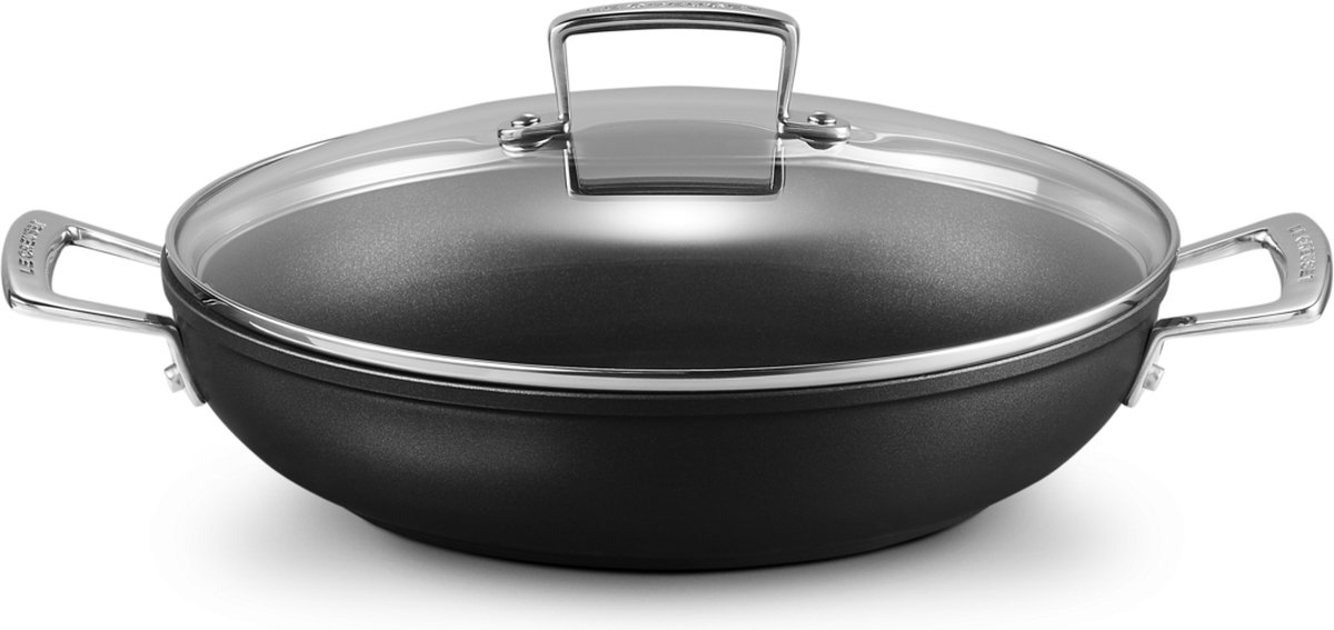 Le Creuset Hapjespan - Sauteuse - met Glazen Deksel Essential Non-Stick Ceramic - ø 30 cm / 3.7 liter - keramische anti-aanbaklaag