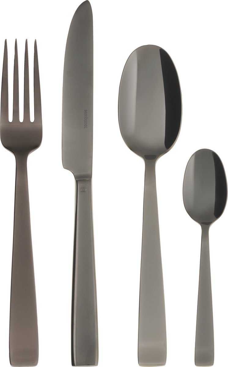 Sambonet Bestekset Flat - Zwart - 24 delig / 6 personen