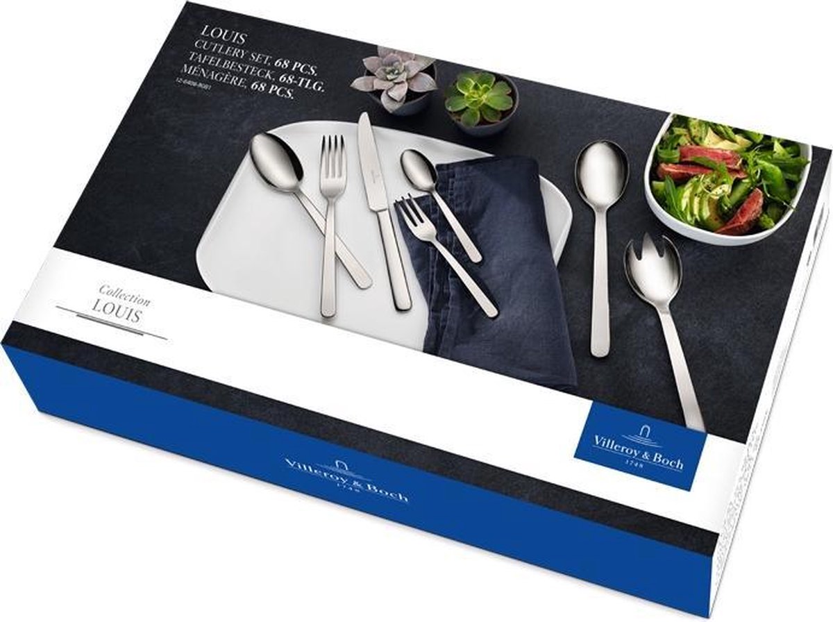 Villeroy & Boch Bestekset Louis - RVS - 68-delig / 12 personen