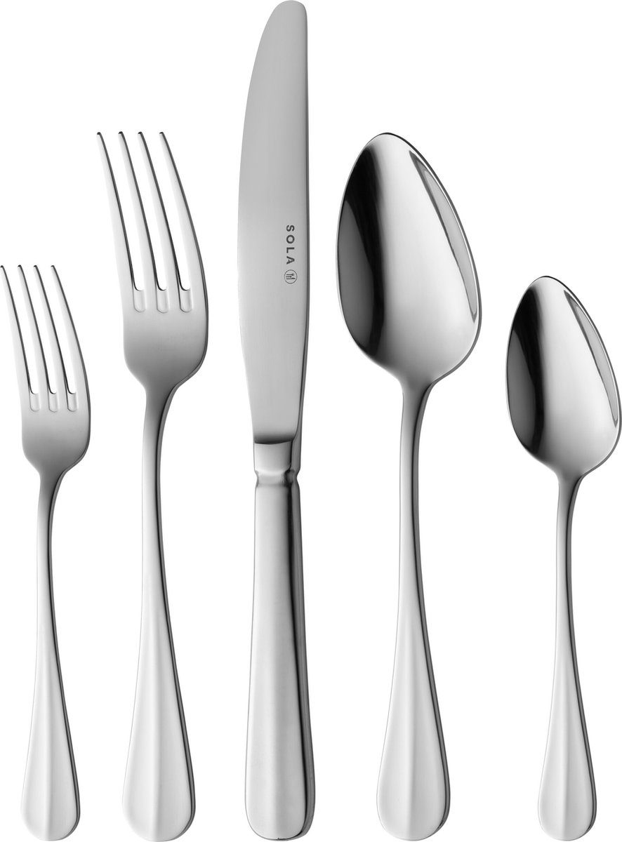 Sola Bestekset Hollands Glad - 18/10 RVS - 50 delig / 6 personen