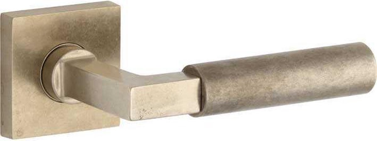 Artitec Deurkruk op rozet verdekt Bauhaus messing antiek