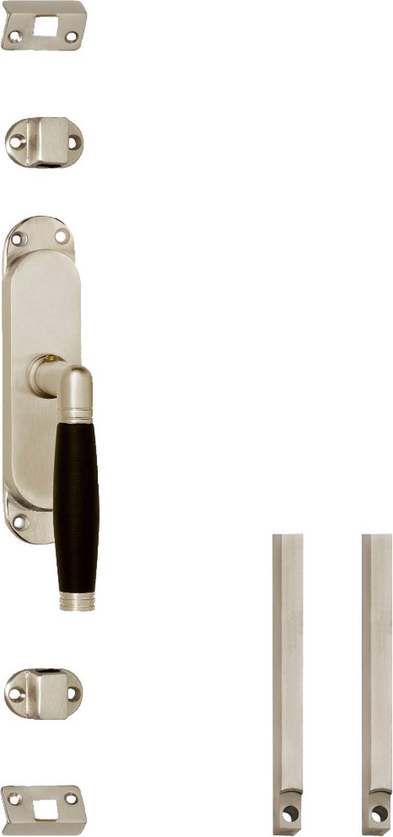 Intersteel | Kruk-espagnolet | Rechts Ton 222 met stangenset 2x1250mm | Nikkel Mat/ebbenhout