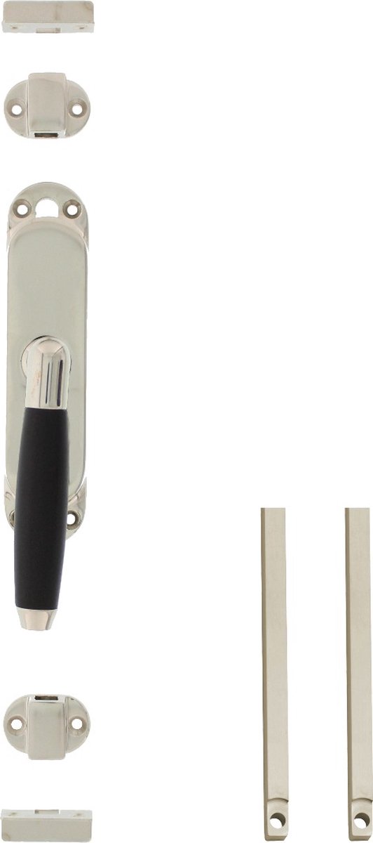 Intersteel | Kruk-espagnolet | Links Ton 400 met stangenset 2x1250mm | Nikkel/ebbenhout