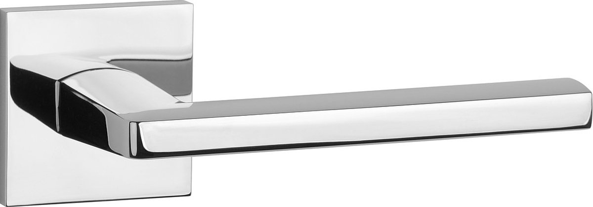 Aprile Massieve Deurkruk Pyrola Chroom Gepolijst Op Vierkant Rozet