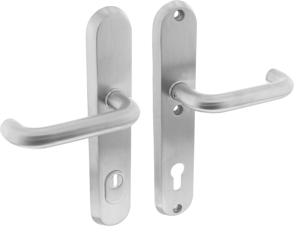 Intersteel Veiligheidsbeslag SKG3 profielcilindergat 92 mm met kerntrekbeveiliging achterdeurbeslag rvs geborsteld