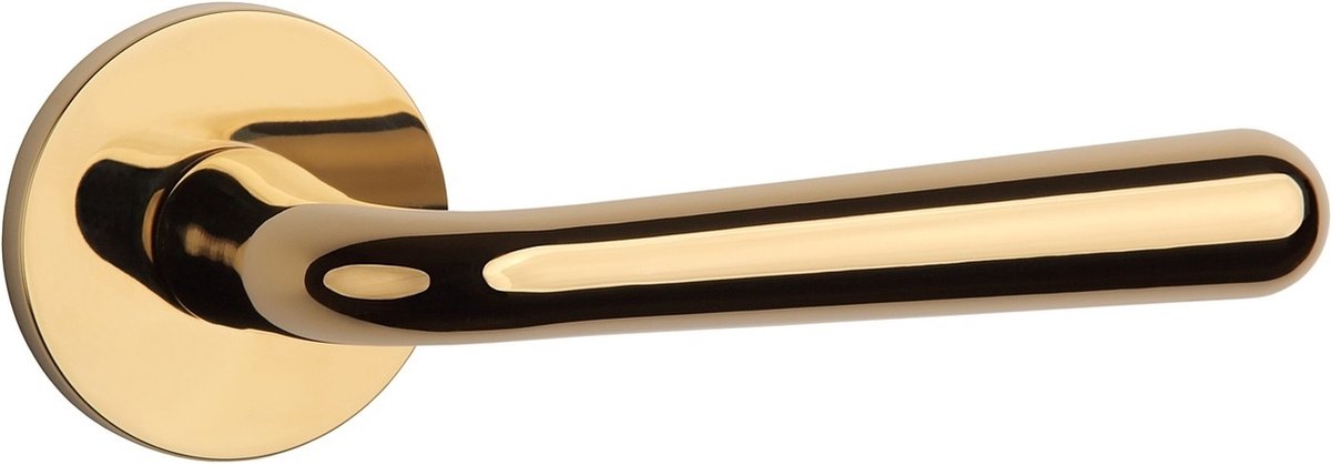Aprile Massieve Deurkruk Irga Goud Gepolijst PVD Op Rond Rozet