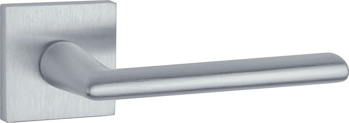 Aprile Massieve Deurkruk Primula Mat Chroom Op Vierkant Rozet