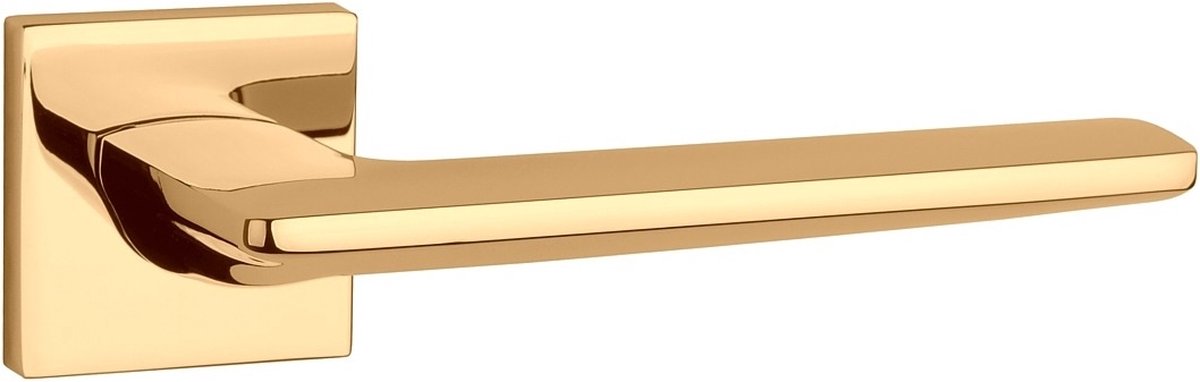 Aprile Massieve Deurkruk Lunaria Gepolijst Goud Op Vierkant Rozet