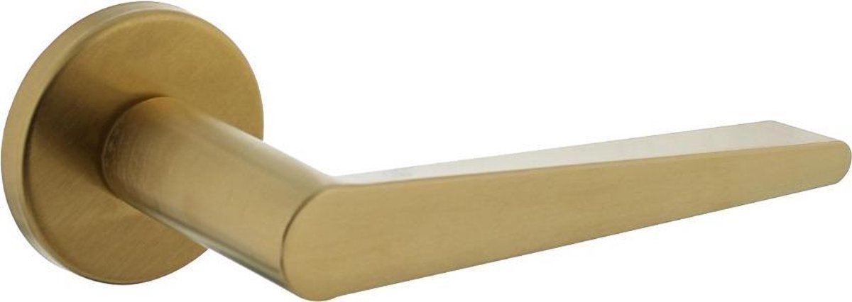 Intersteel Deurkruk Tiga met rozet ¸50x7 mm messing mat titaan PVD