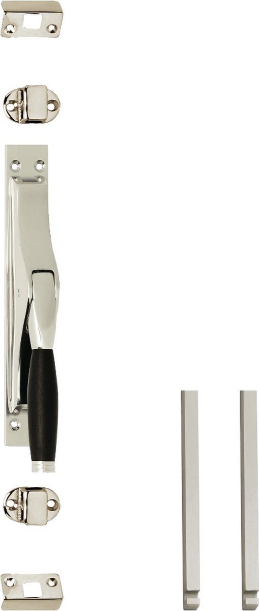 Intersteel | Pomp-espagnolet | Ton 222 met stangenset 2x1250mm | Nikkel/ebbenhout