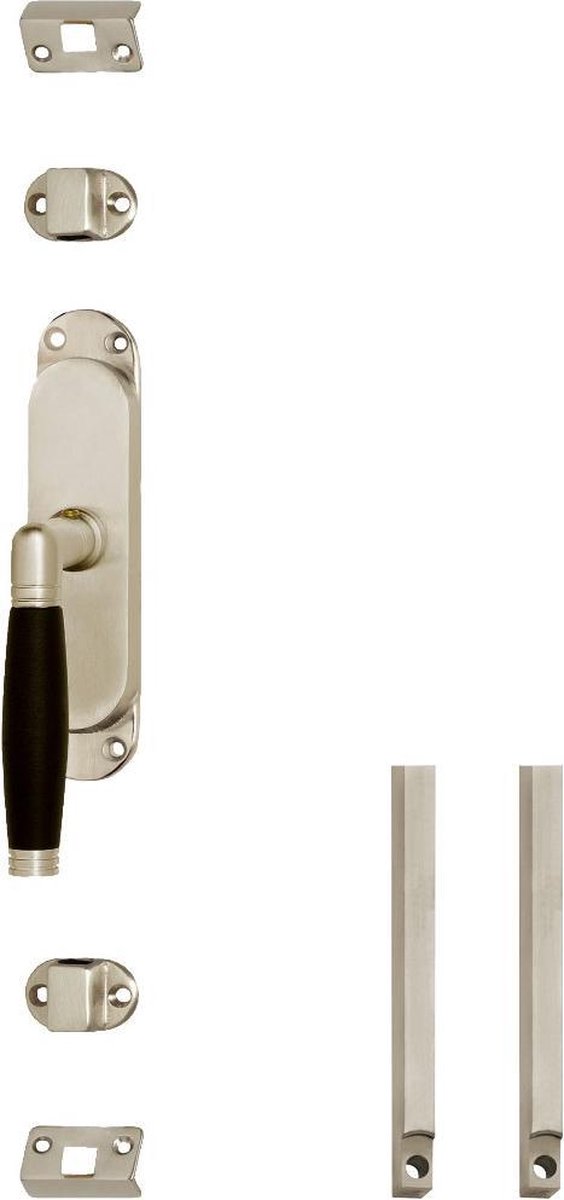 Intersteel | Kruk-espagnolet | Links Ton 222 met stangenset 2x1250mm | Nikkel Mat/ebbenhout