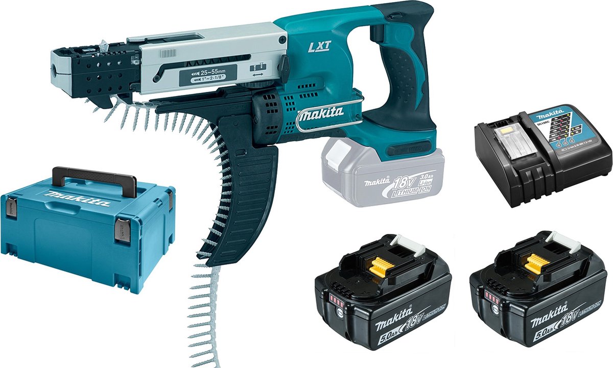 Makita DFR550RTJ Accu Schroefautomaat 25-55mm 18V 5.0Ah in Mbox