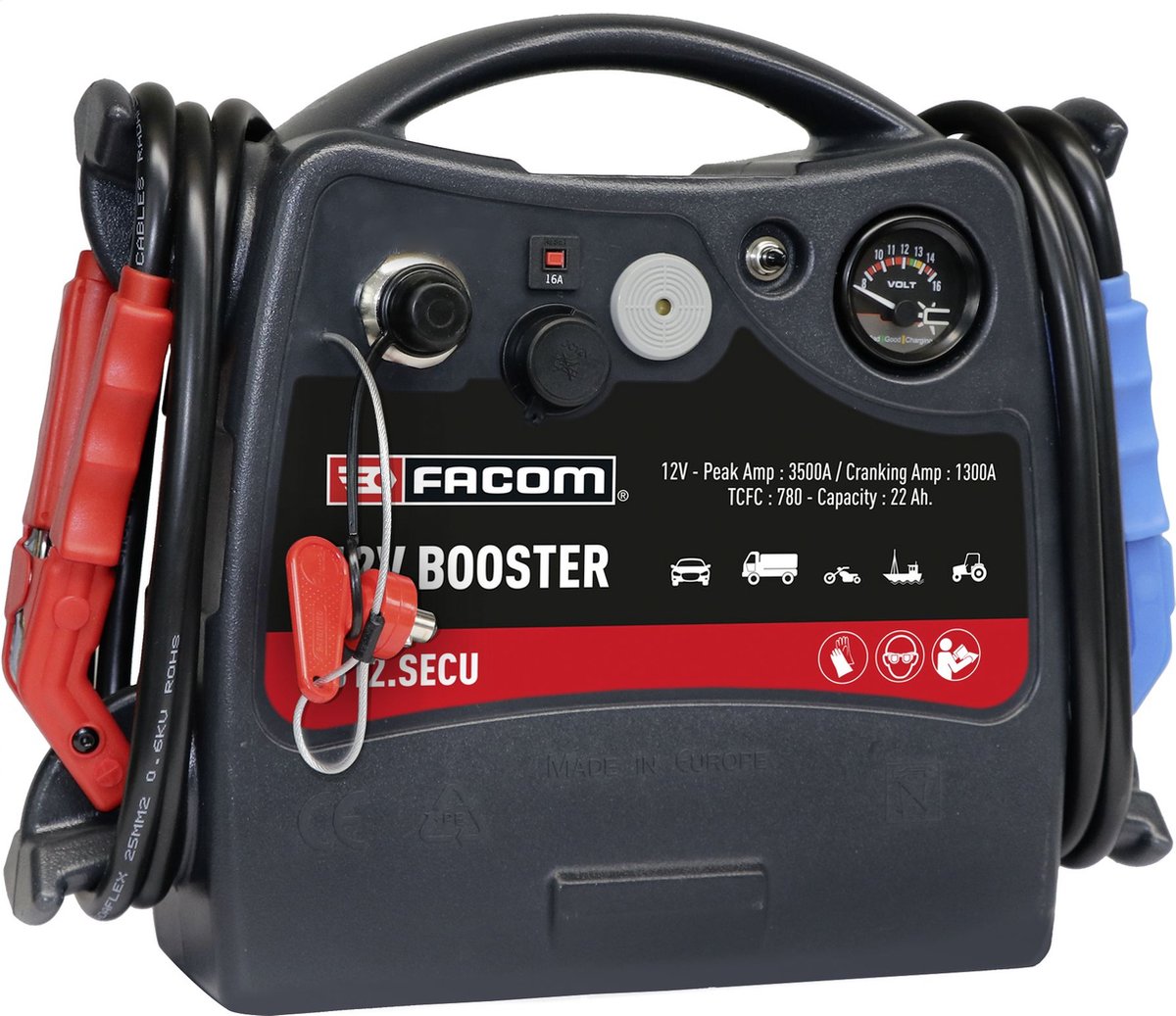 Facom Startbooster 12 Volt voor intensief gebruik - B12.SECU