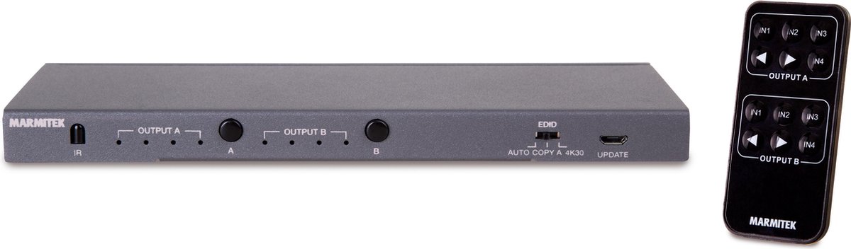 Marmitek: Connect 542 UHD Matrix HDMI switch 4 in / 2 uit