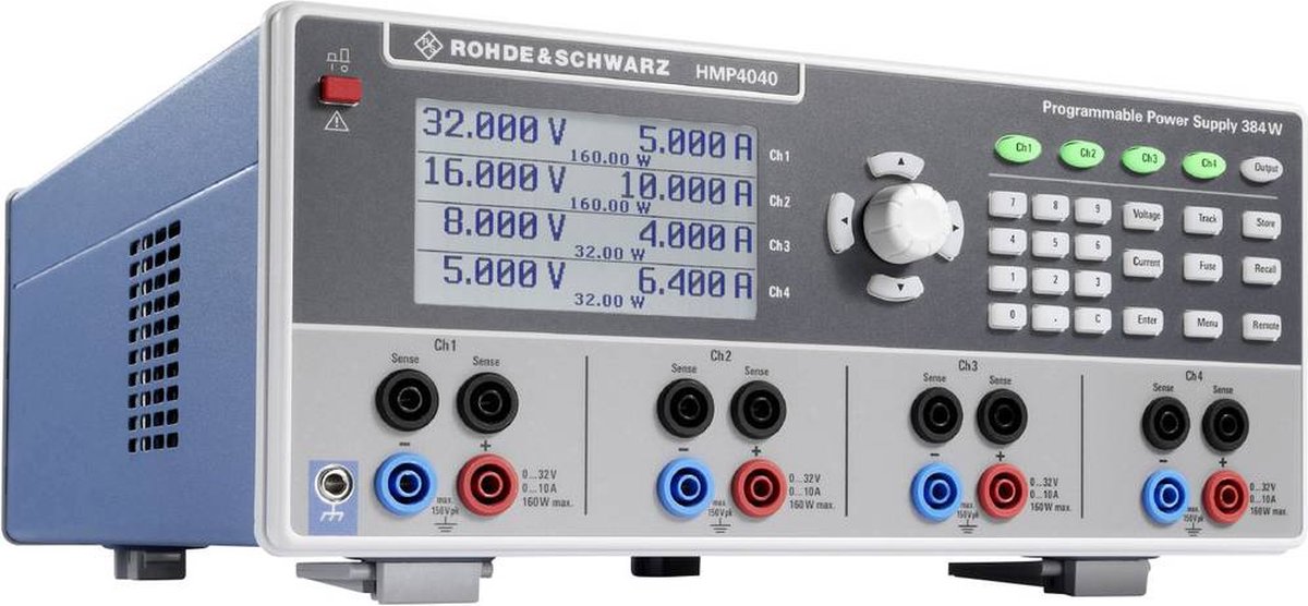 Rohde & Schwarz HMP4040 Labvoeding, regelbaar 32 V (max.) 10 A (max.) 384 W Op afstand bedienbaar, Programmeerbaar Aantal uitgangen: 4 x