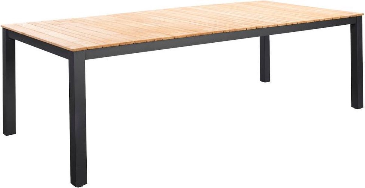 Arashi dining table 220x100cm. alu dark grey/teak - Yoi