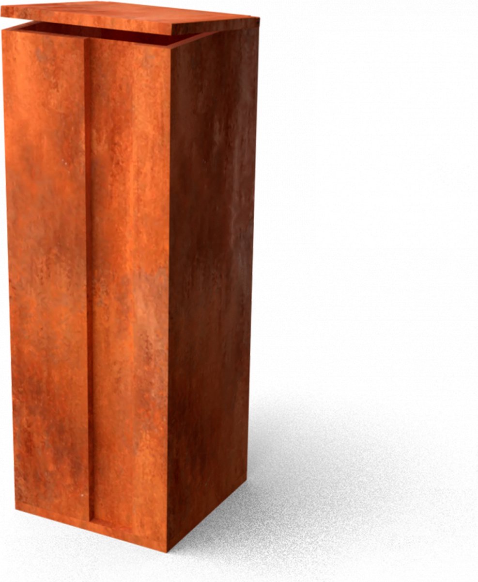 Collu Cortenstaal Brievenbus Lengte: 350 Breedte: 350 Hoogte: 1000 - Geroba