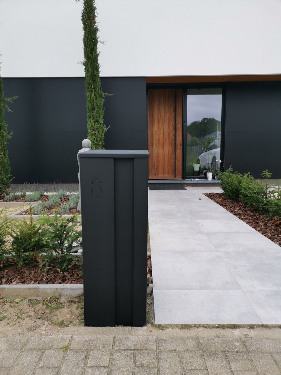 Collu Brievenbus Zwart Lengte: 350 Breedte: 350 Hoogte: 1000 - Geroba