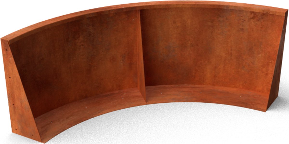 Fronta Keerwanden Cortenstaal Buitenbocht Lengte: 1000 Breedte: 200 Hoogte: 500 - Geroba