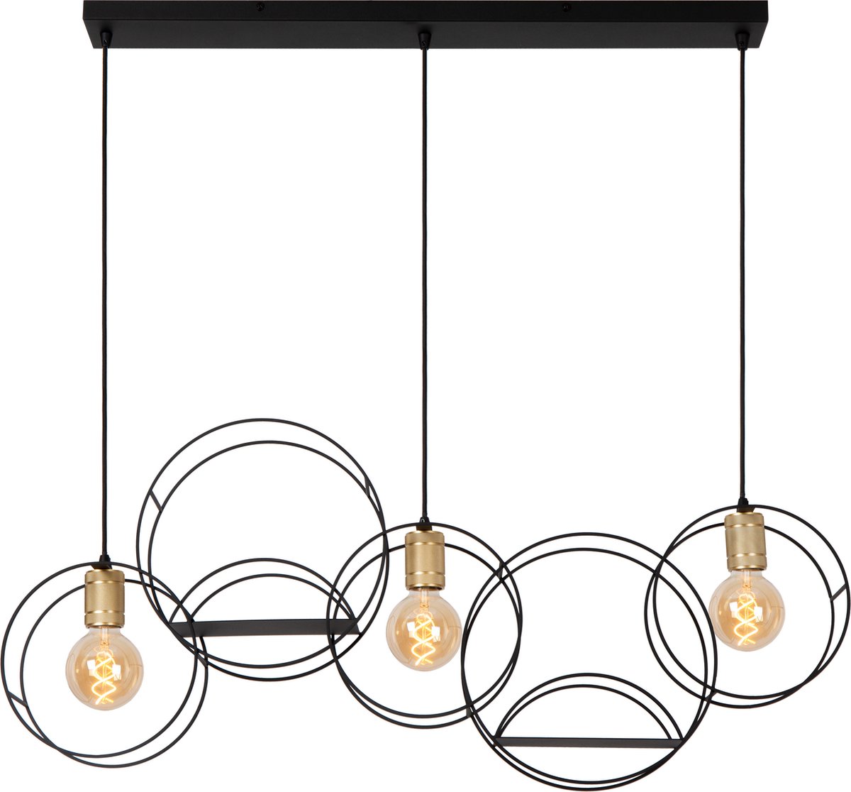 Lucide Circle - Hanglamp 3L - 104 X 15 X 160 Cm - Zwart