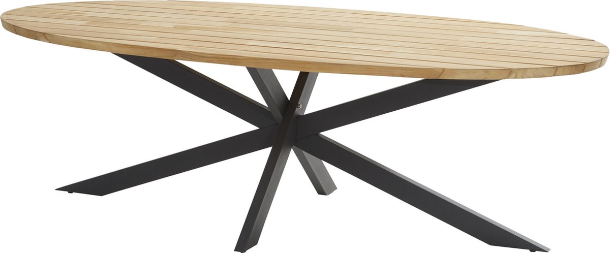 Taste 4SO Prado Diningtafel Teak Antracite Ellipse 240 x 115 cm - Taste