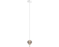 Maxlight Palloncini - Hanglamp - Ø 12 X 180 Cm - 2 X 3W LED Incl. - Wit, Chroom En Gerookt Glas