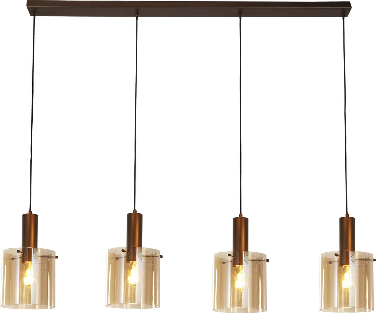 Searchlight Sweden - Hanglamp - 142 X 150 Cm - Mokka En Amber