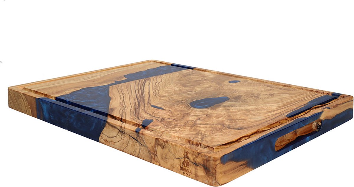 Shinrai Japan - Epoxy Sapphire Snijplank Olijfhout - 40 x 30 x 3 cm